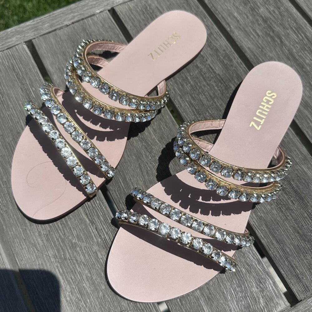 NWOT Schutz Lismara Crystal Embellished Sandals